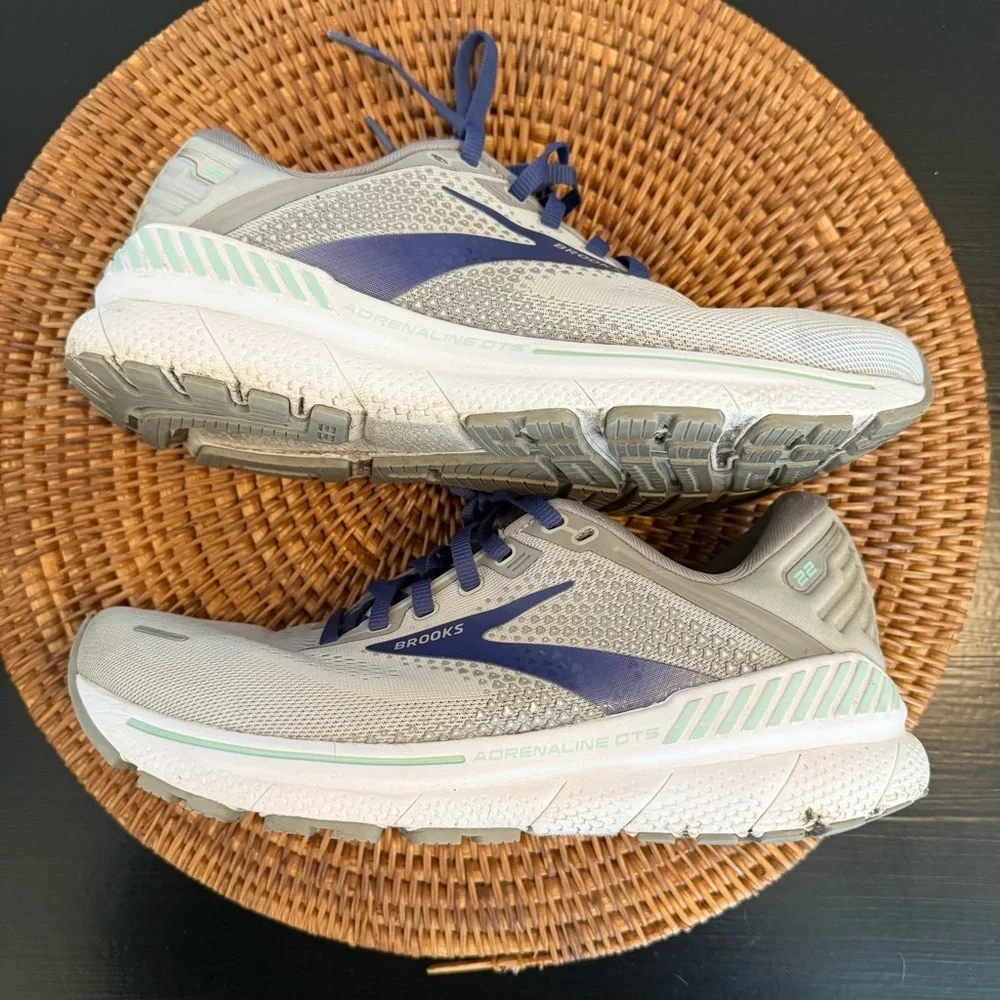 Brooks Athletic Shoes in Gray and Blue extra wide size‎ 8.5